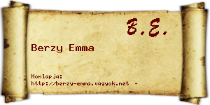 Berzy Emma névjegykártya